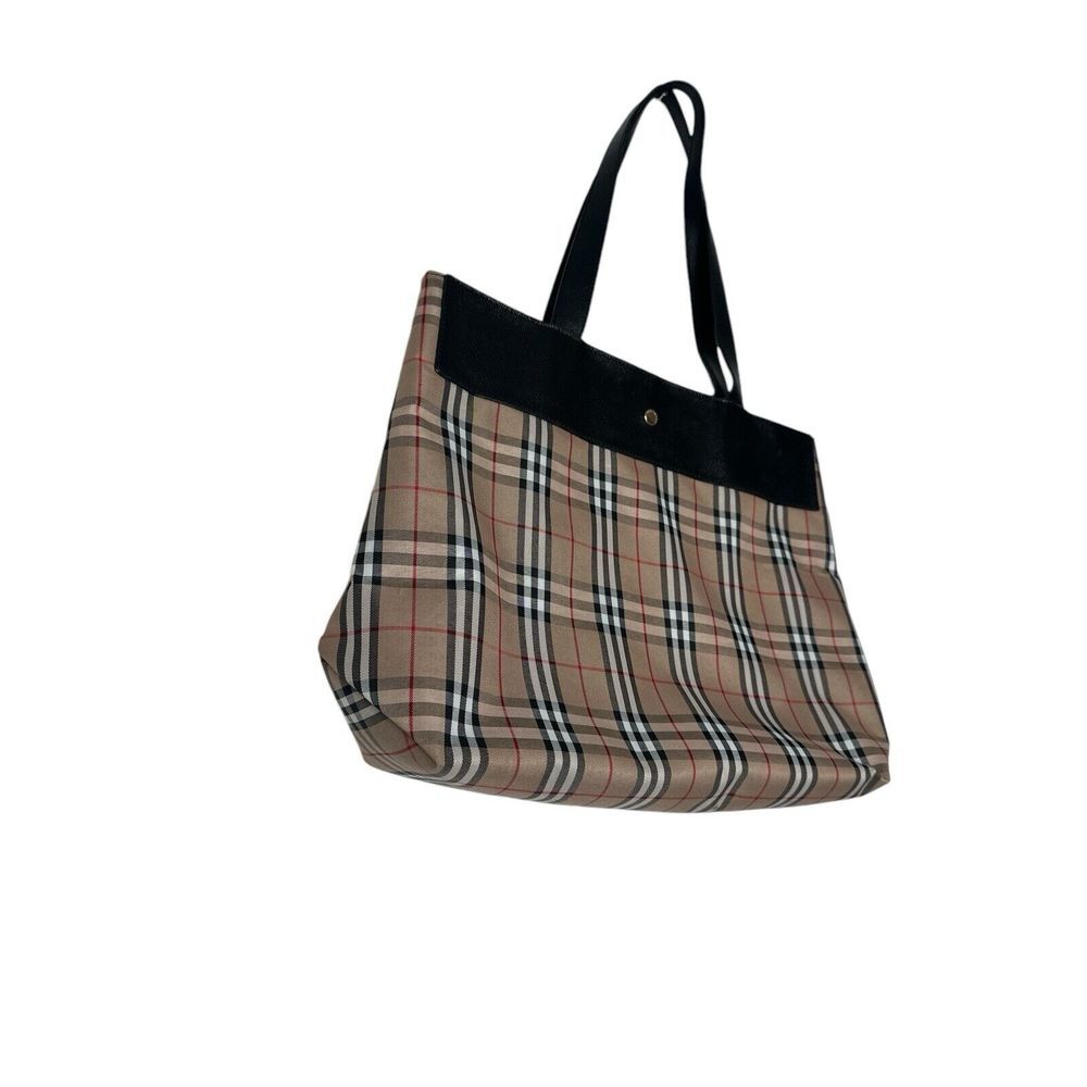 Authentic BURBERRY Nova Check Shoulder Tote Bag Canvas Leather Beige - Picture 4 of 12